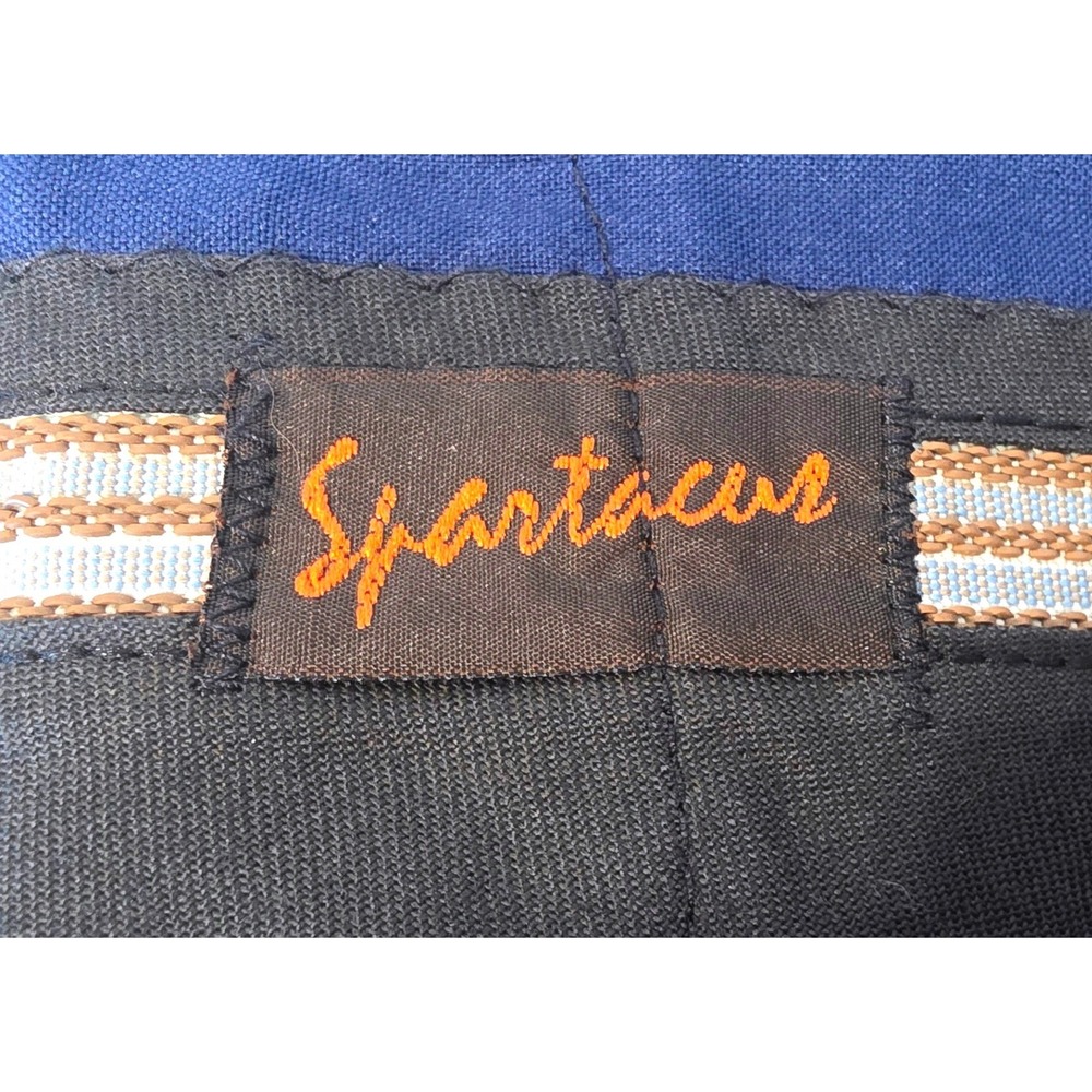 Spartacus Navy Blue Yellow Side Stripe Military Band Dress Trousers 35x28/31 - Picture 5 of 12